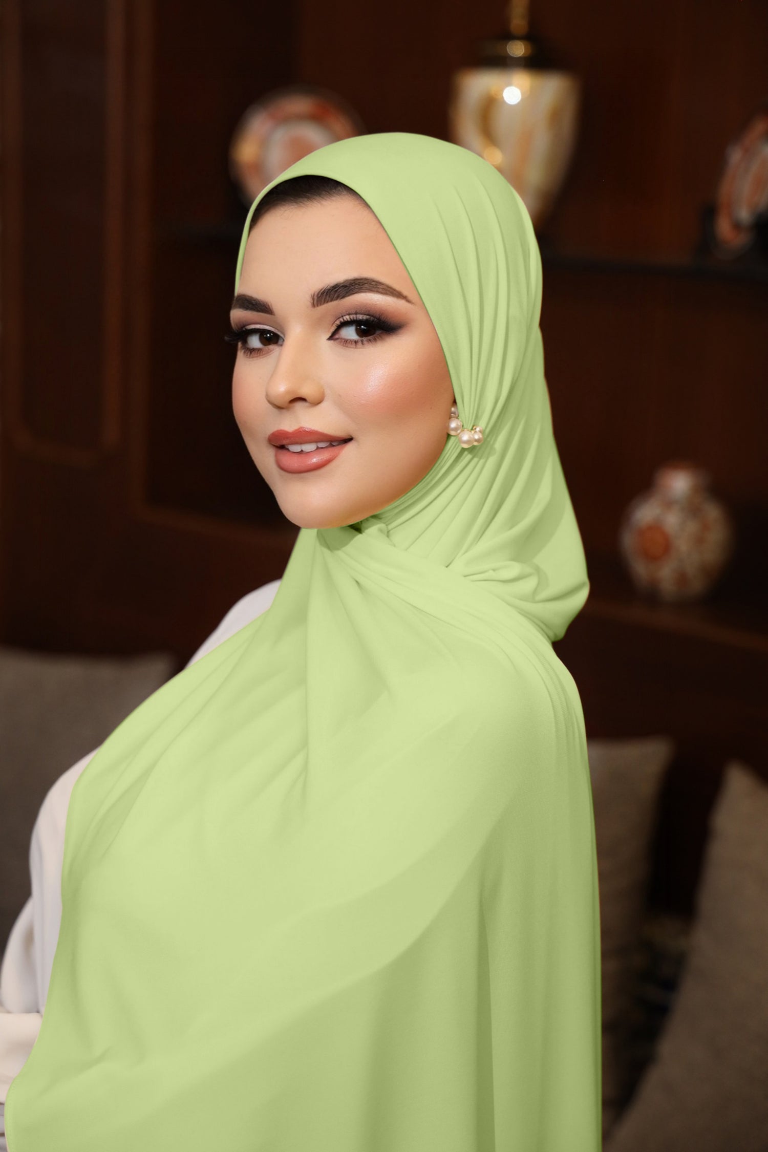 Premium Jersey Hijab - Soft Matcha