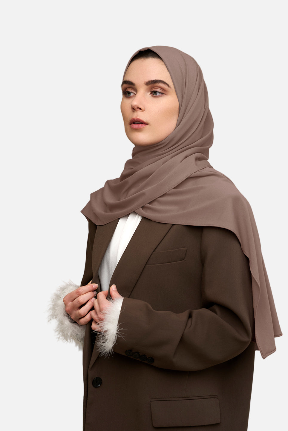 Premium Jersey Hijab - Warm Taupe