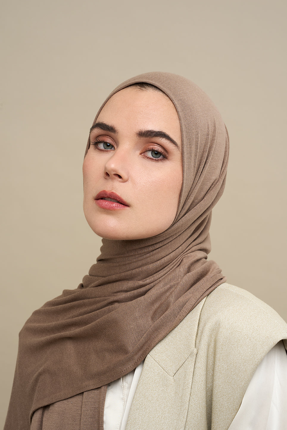 Cotton Jersey Hijab - Taupe