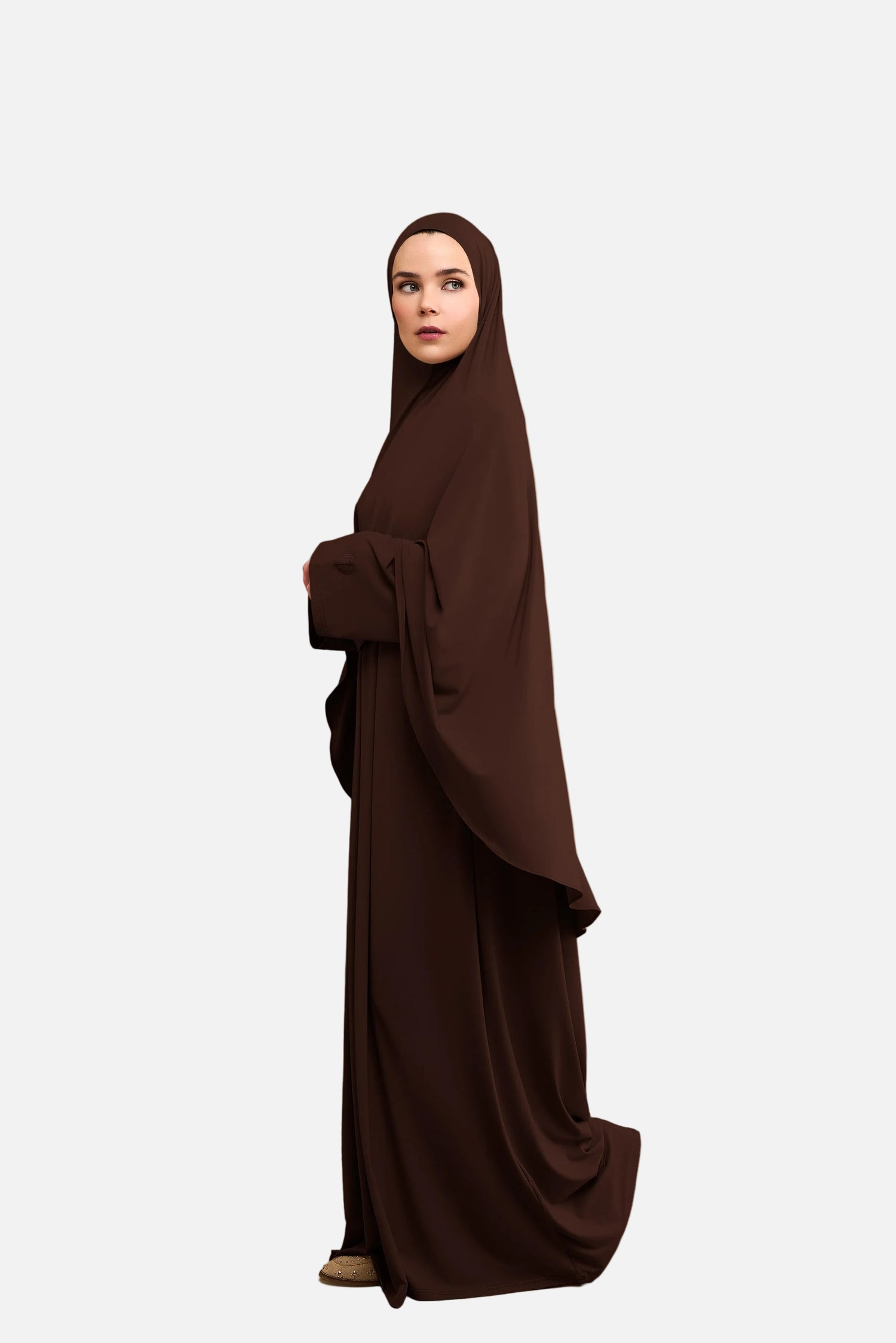 Jersey Khimar Set - Chocolate Brown