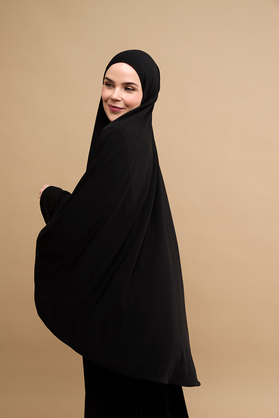 Premium Jersey Khimar - Black