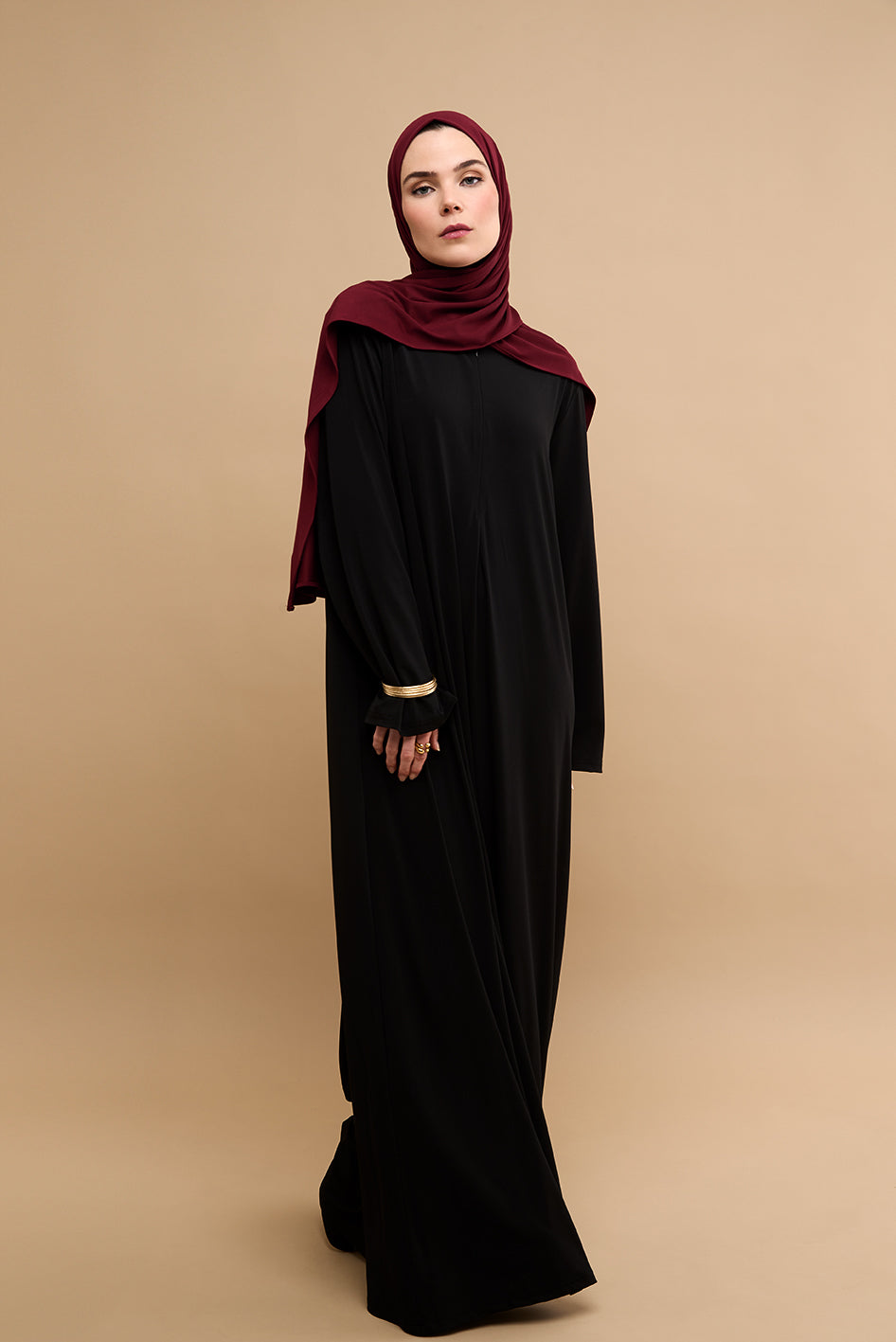 Premium Jersey Abaya - Black