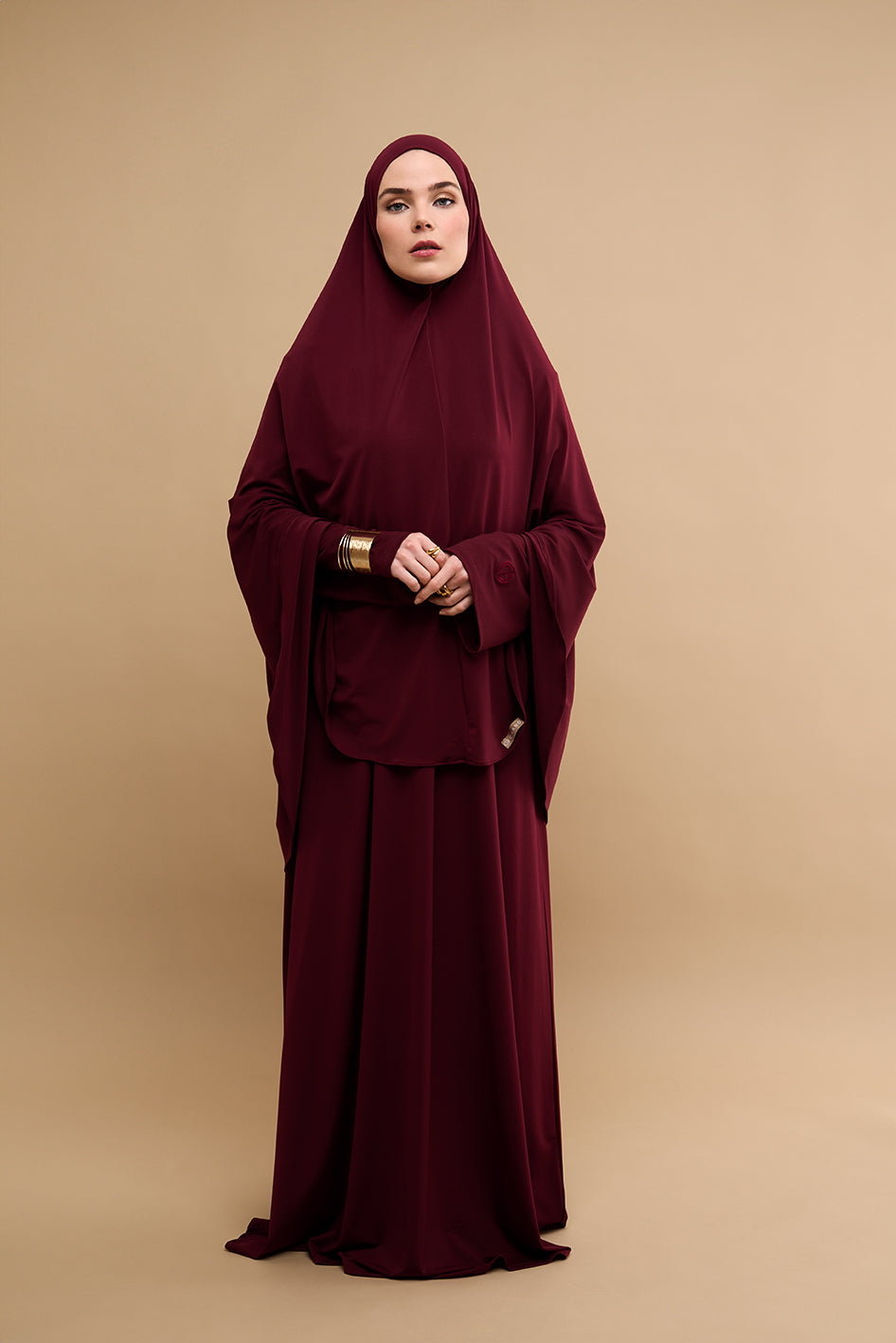 Premium Jersey Khimar Set - Burgundy