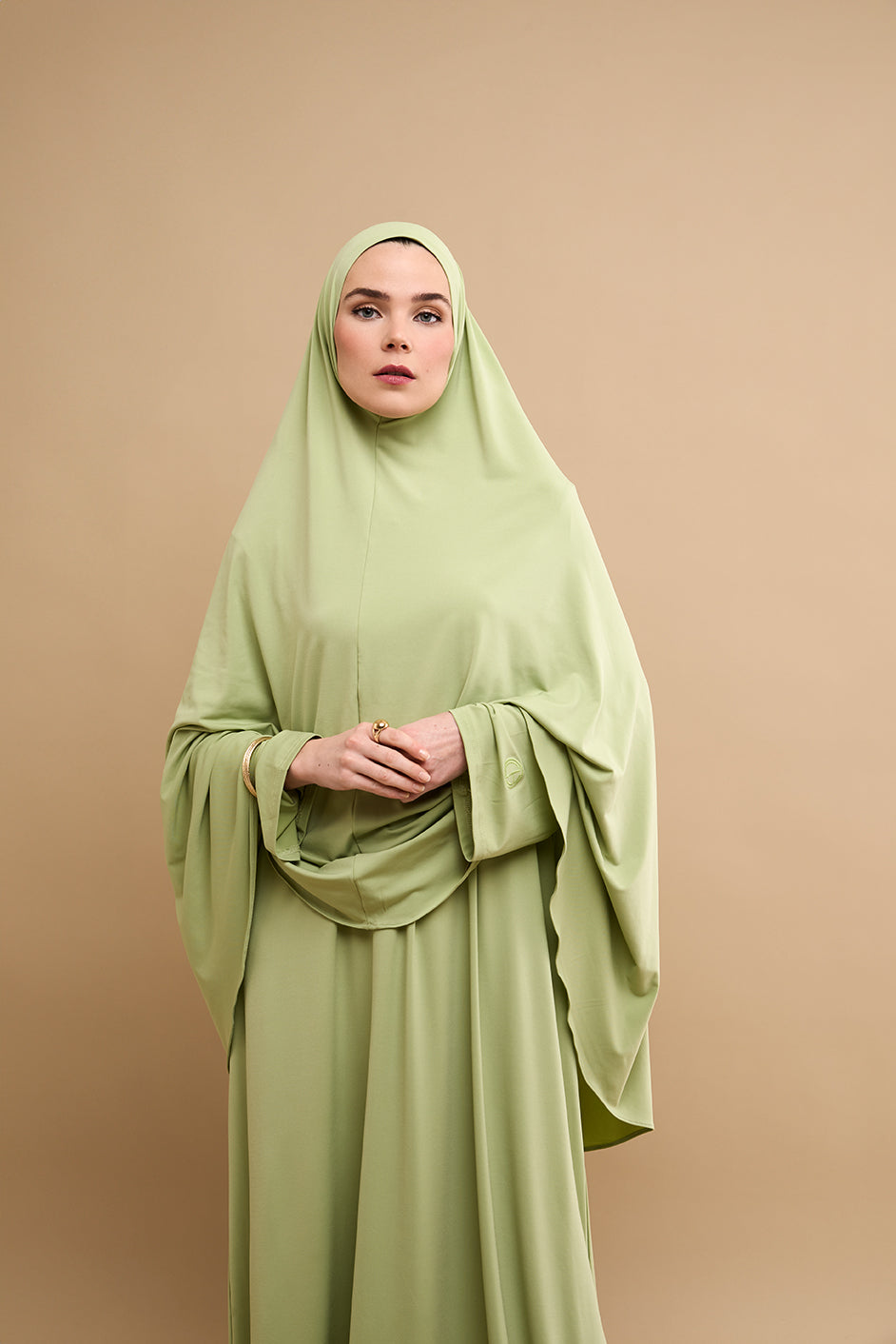 Premium Jersey Khimar - Soft Green