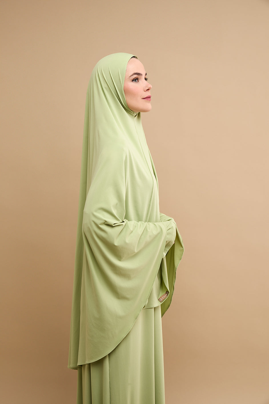 Premium Jersey Khimar - Soft Green