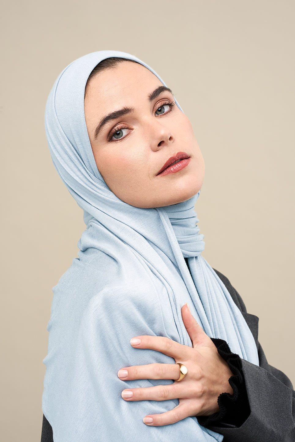 Cotton Jersey Hijab - Sky Blue