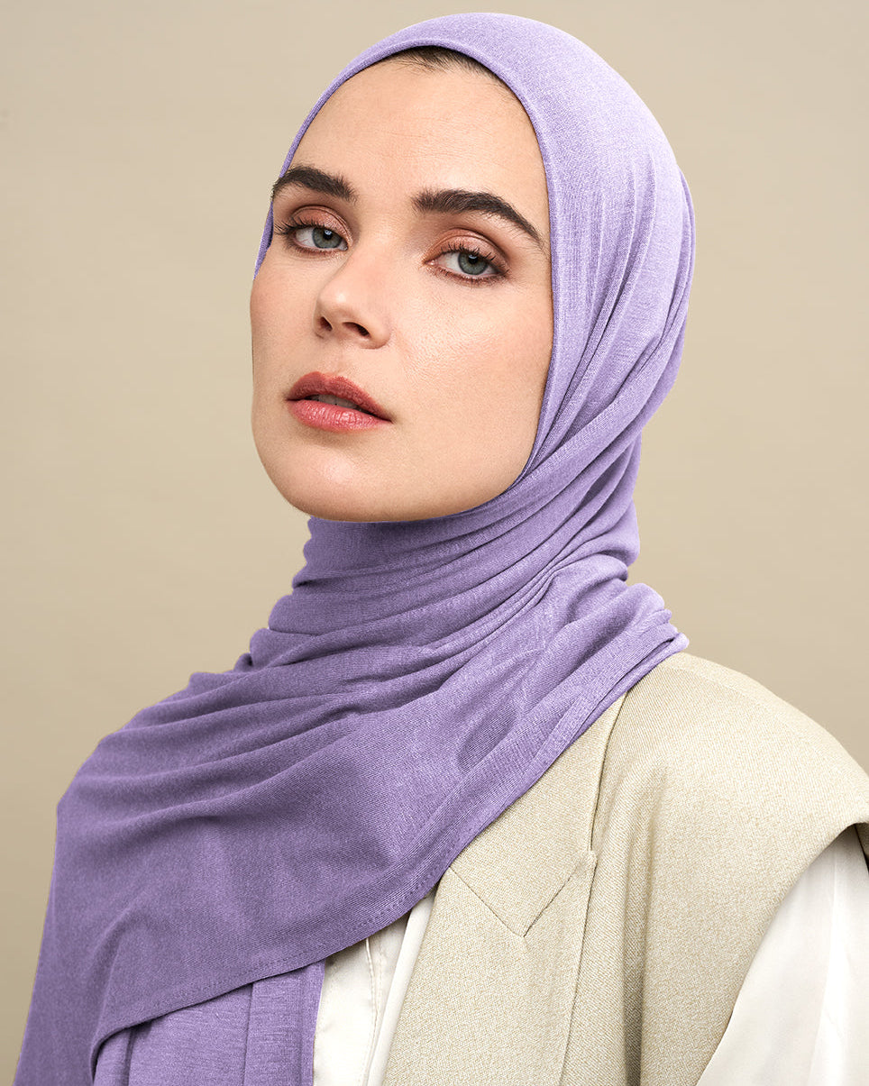 Cotton Jersey Hijab - Lilac