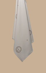 CHANO Modesty Premium Jersey Hijab Stone in Ivory White —lightweight stretch fabric with crystal-dotted logo details for an elegant and breathable modest look.