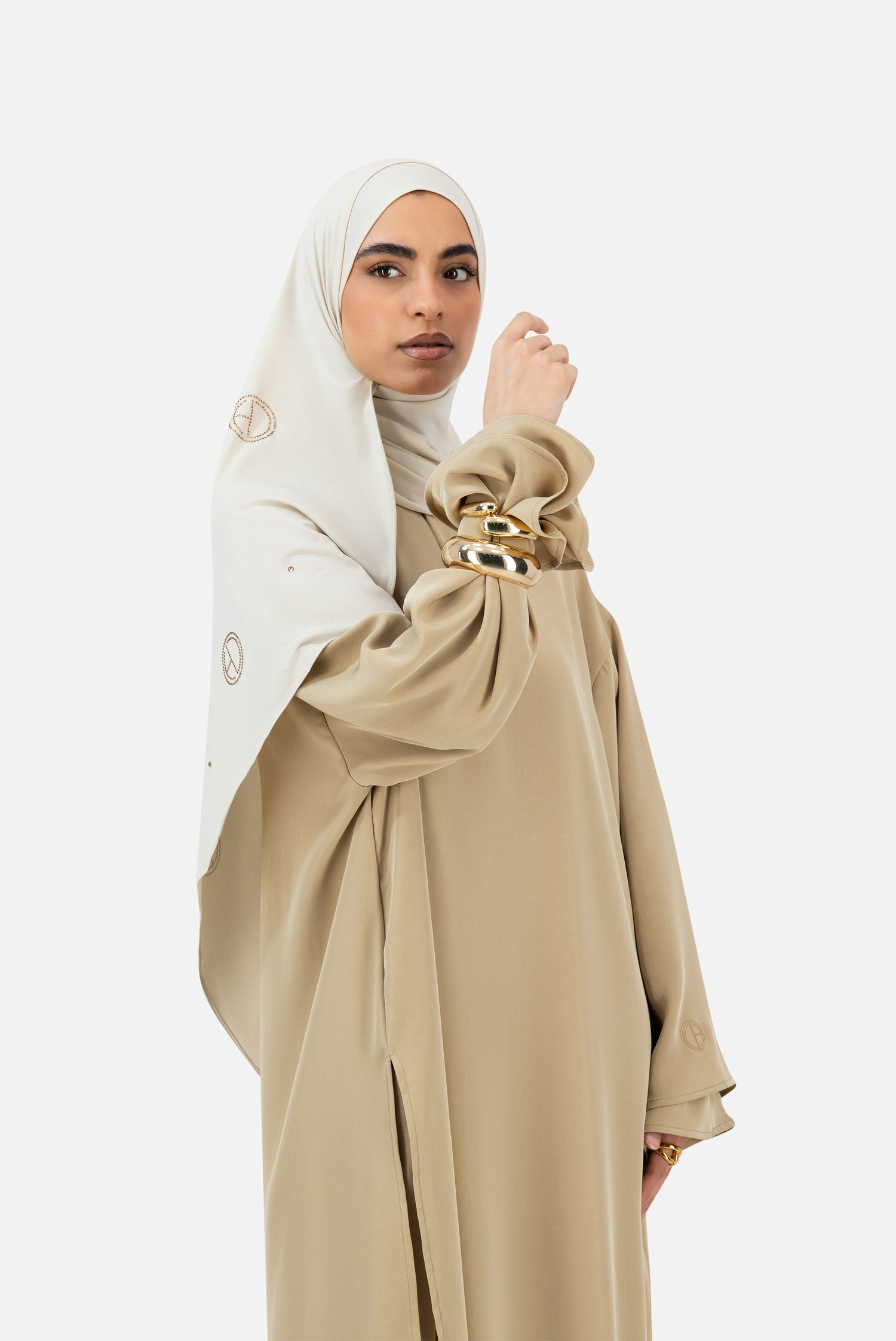 Layered Abaya Set – Sand