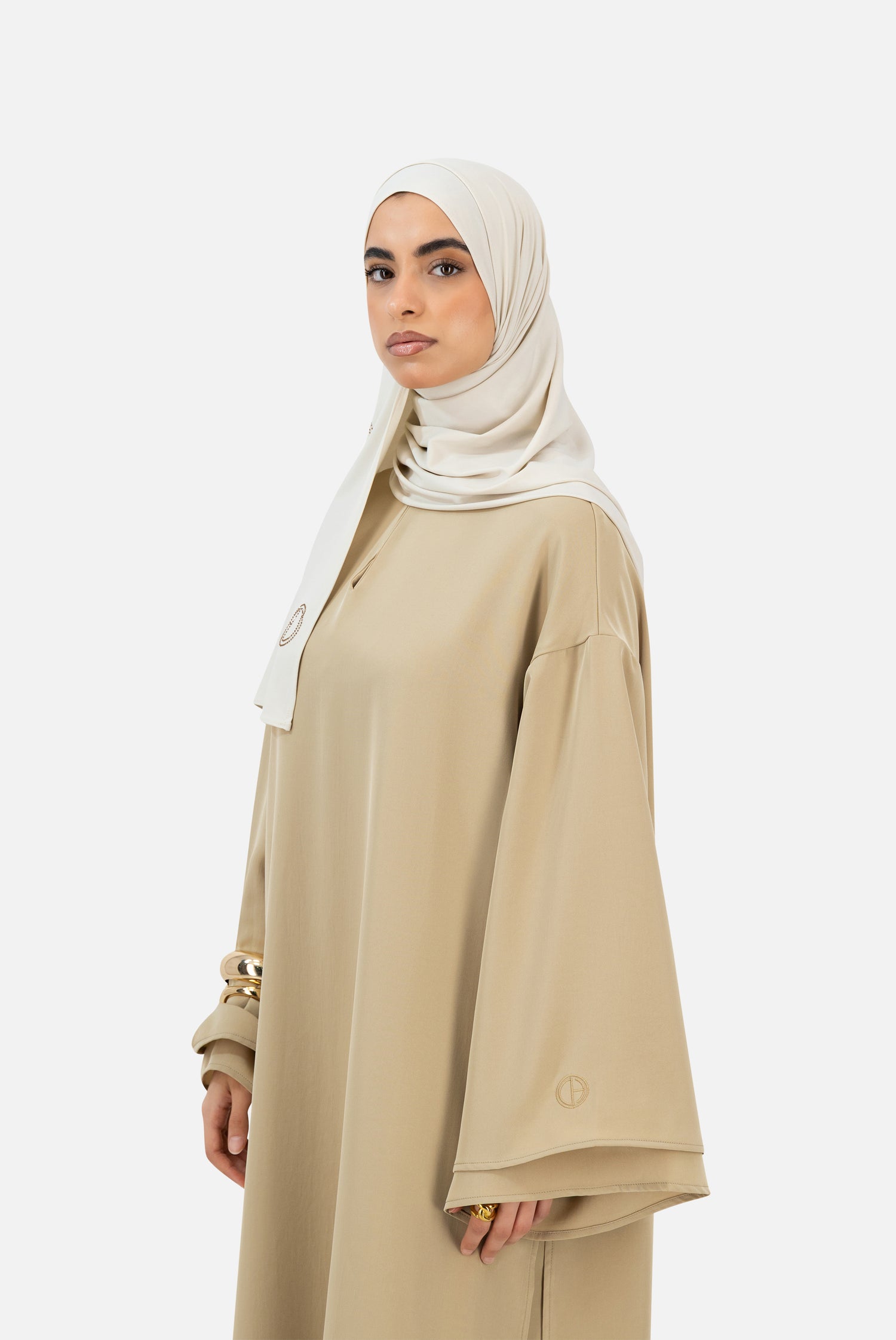 Layered Abaya Set – Sand