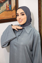 Bamboo Instant Hijab - Navy Grey
