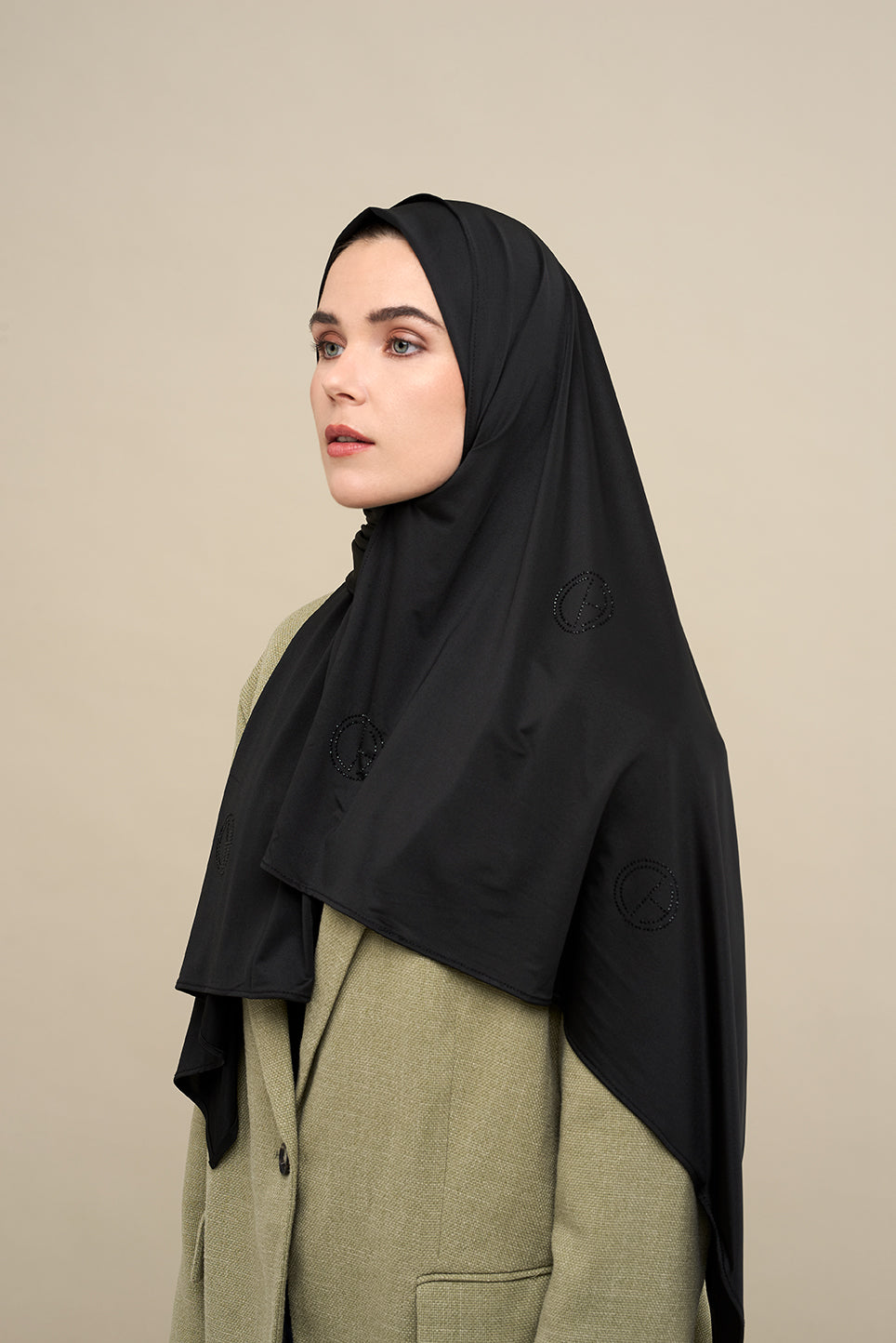 Satin Jersey Hijab  - Black