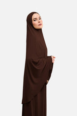 Jersey Khimar Set - Chocolate Brown
