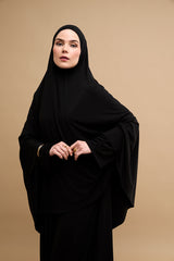 Premium Jersey Khimar - Black