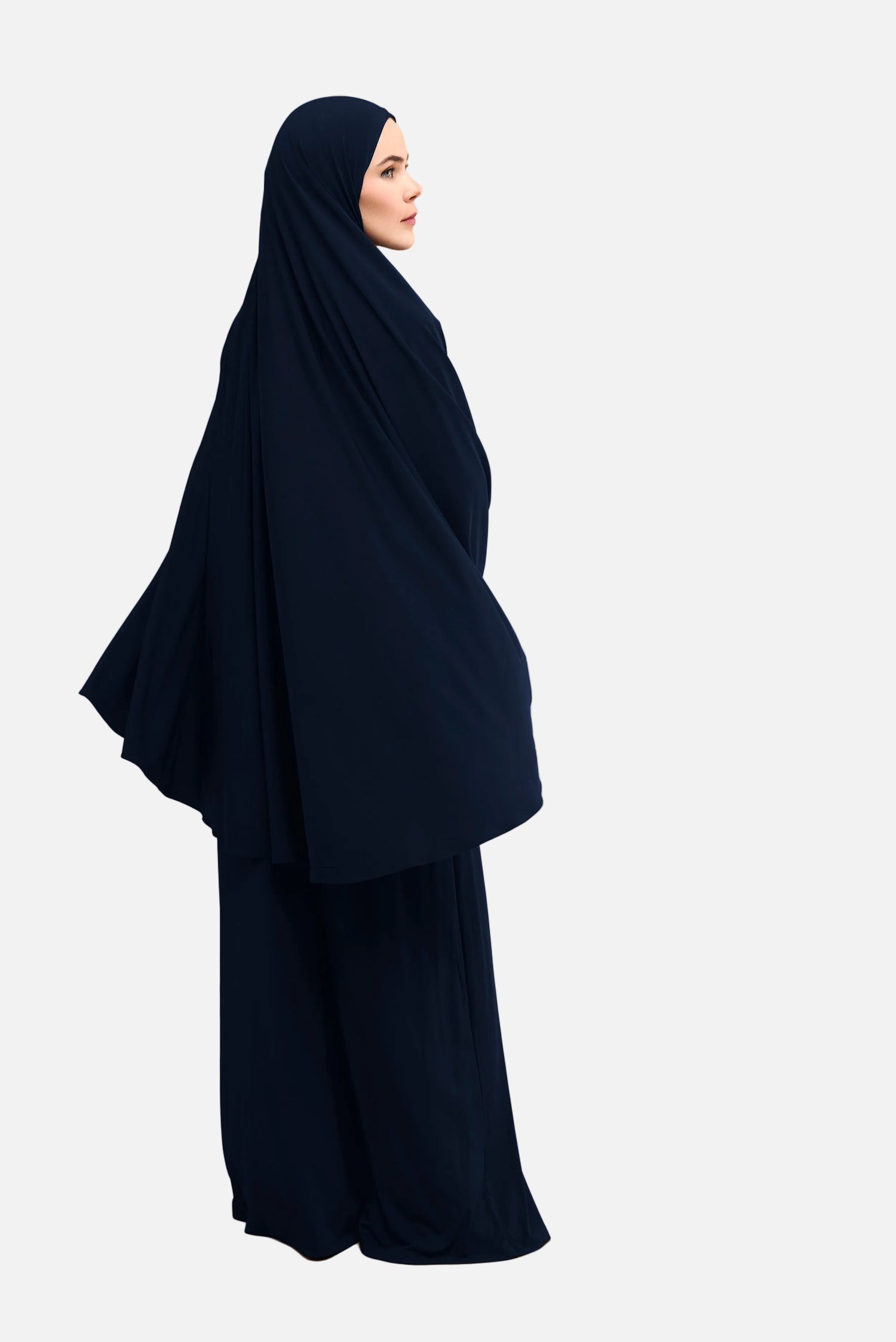 Jersey Khimar Set - Deep Navy