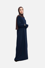 Jersey Abaya -  Deep Navy