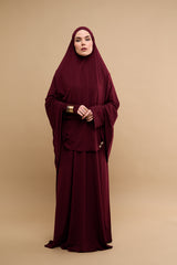 Premium Jersey Khimar Set - Burgundy