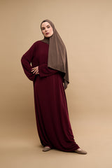 Premium Jersey Abaya - Burgundy