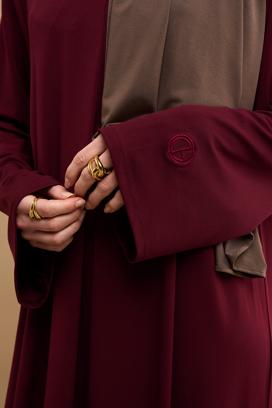 Premium Jersey Abaya - Burgundy