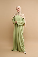 Premium Jersey Abaya - Soft Green
