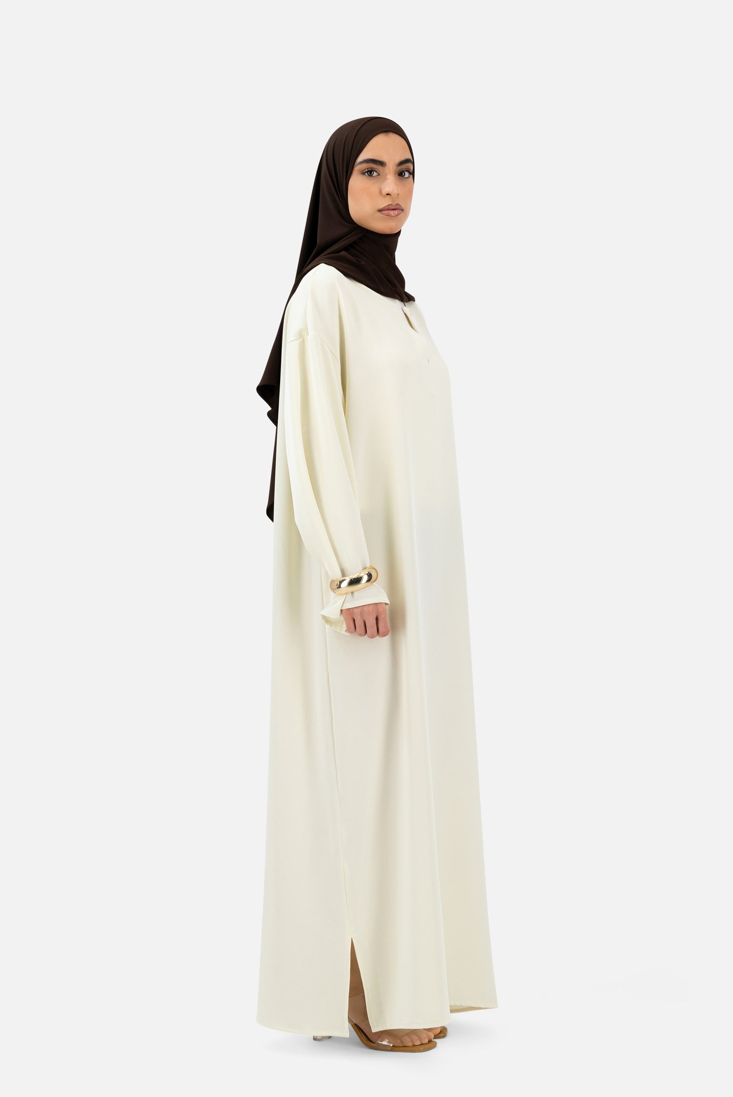 Layered Abaya Set –  Ivory