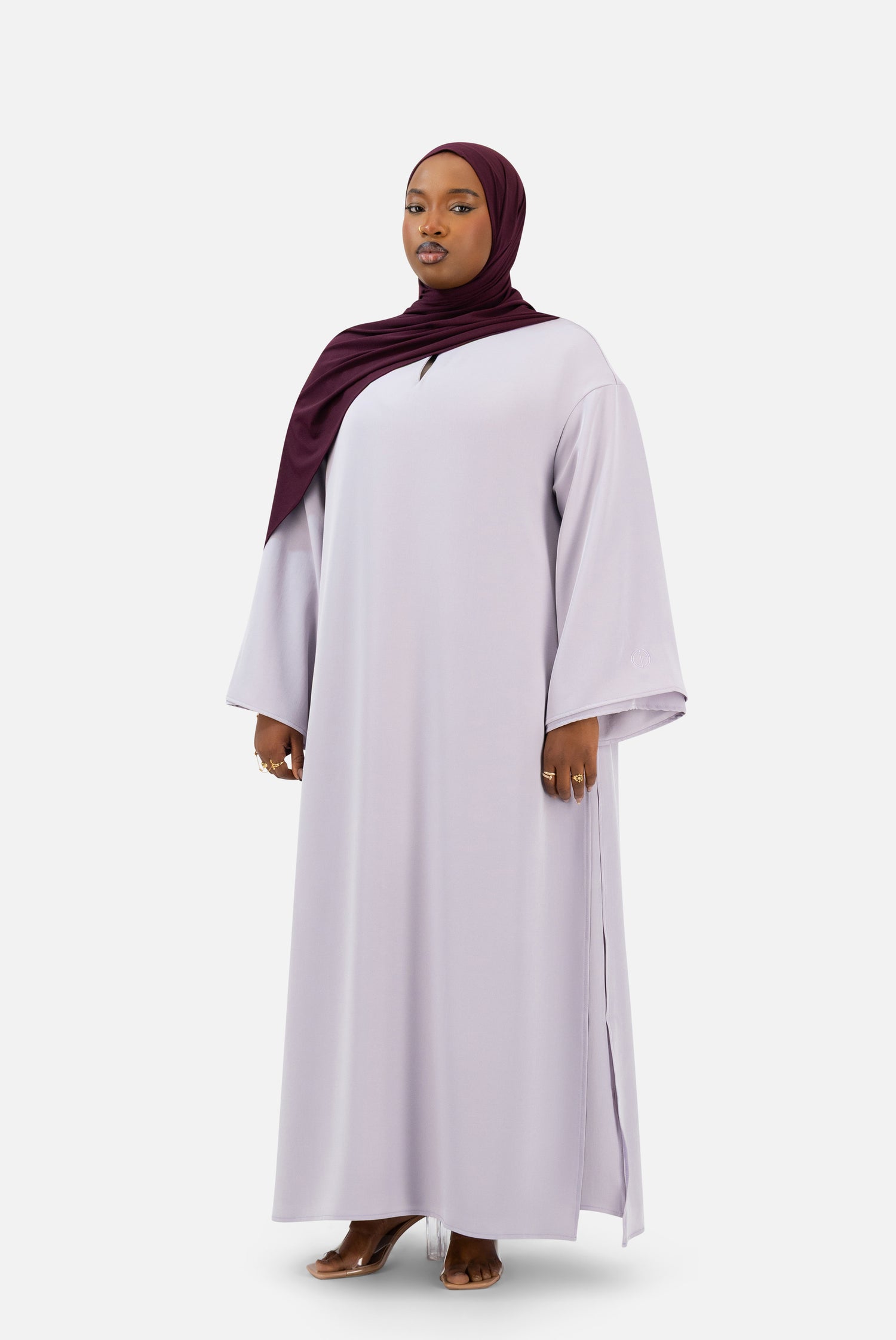 Layered Abaya Set – Soft Lilac
