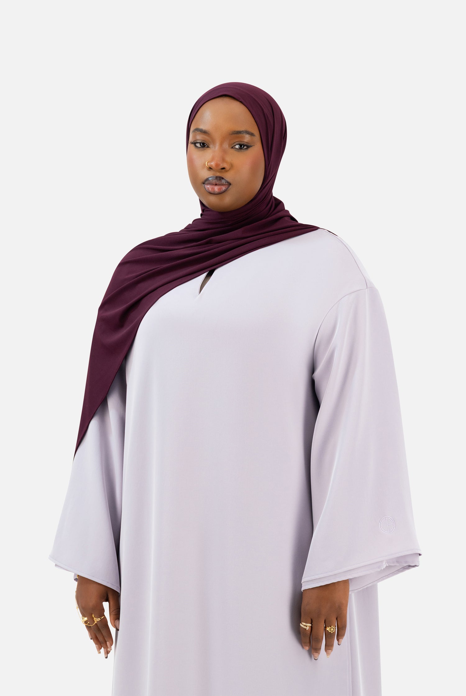 Layered Abaya Set – Soft Lilac