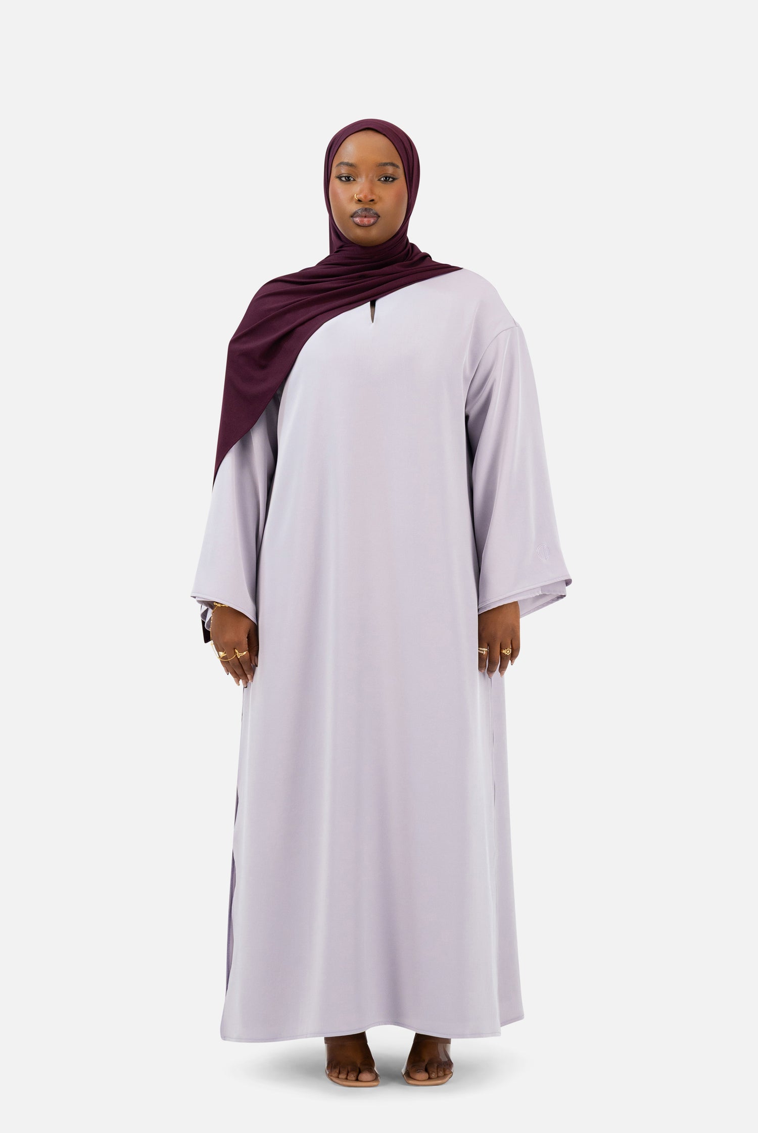 Layered Abaya Set – Soft Lilac