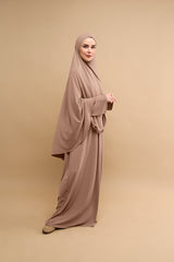 Premium Jersey Khimar Set - Dark Pearl