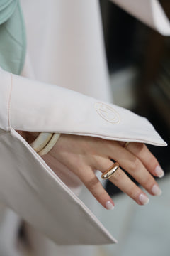 Close-up of the embroidered sleeve.