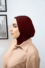 Bamboo instant hijab in burgundy
