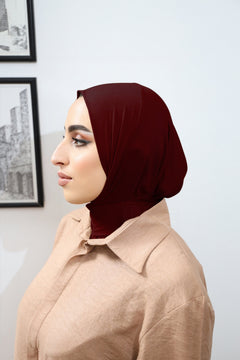 Bamboo instant hijab in burgundy