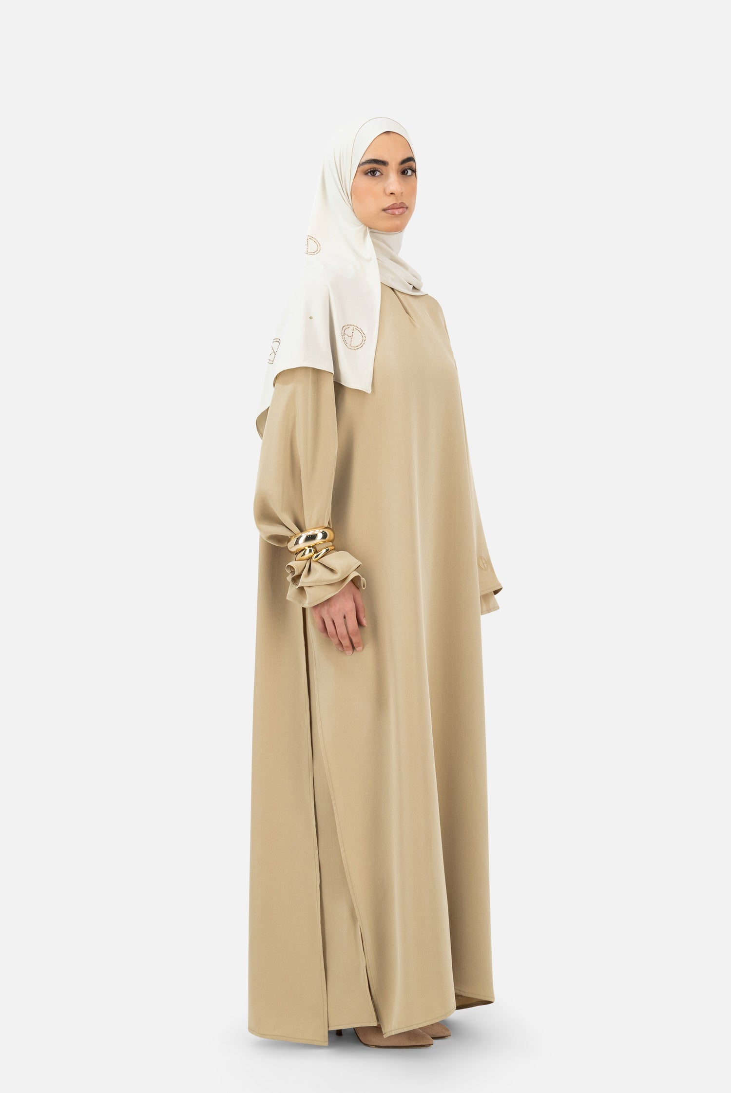 Layered Abaya Set – Sand